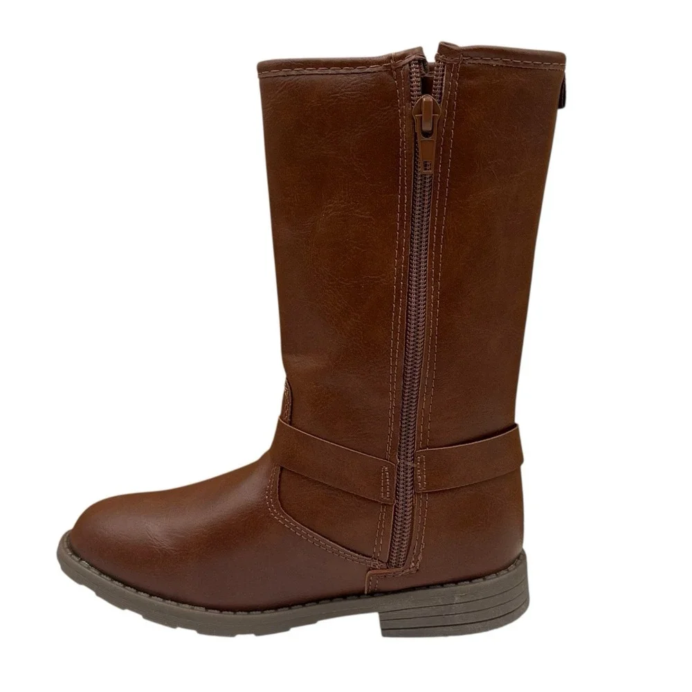 Carters Little Girls Liat High-Shaft Riding Boot Size 12 Brown Size Zip Mid-calf